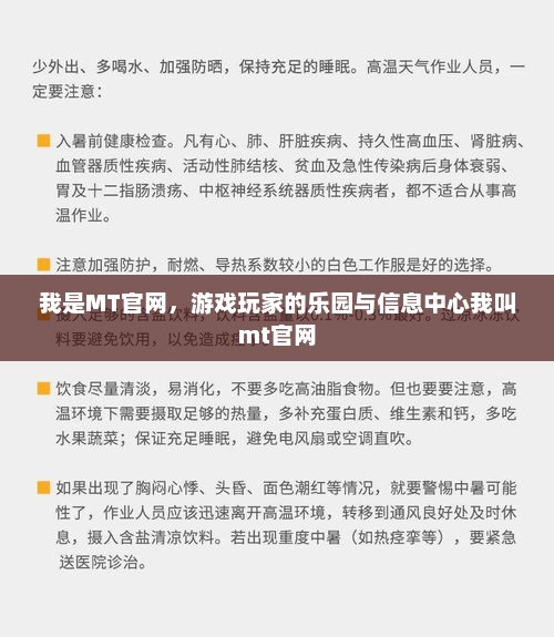 我是MT官网，游戏玩家的乐园与信息中心我叫mt官网