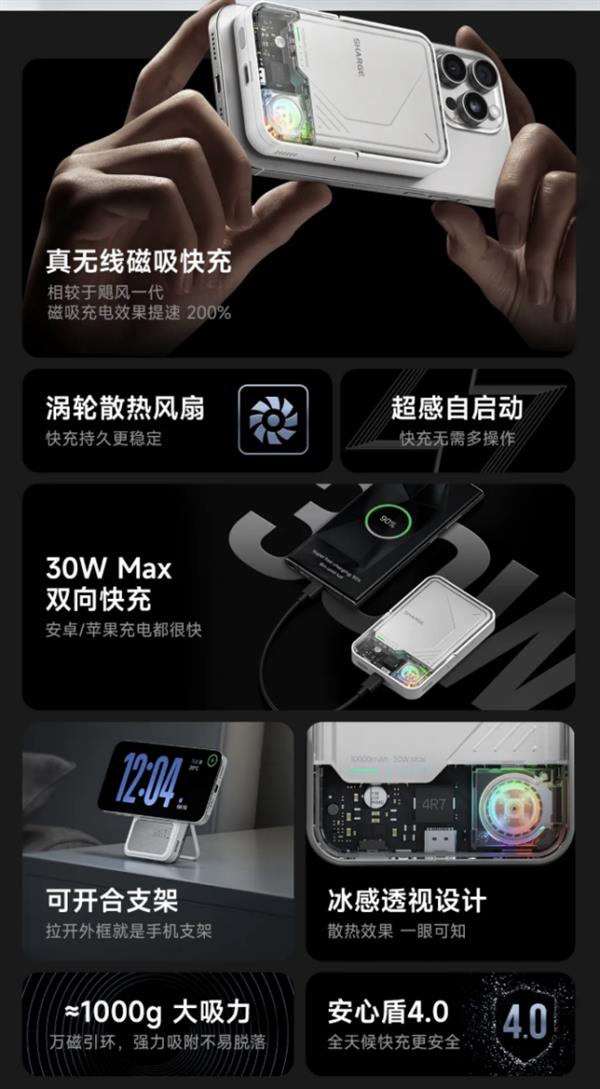飓风升级 无惧热量——闪极科技飓风 2 磁吸充电宝