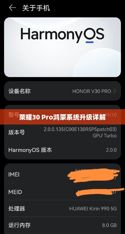 荣耀30 Pro鸿蒙系统升级详解