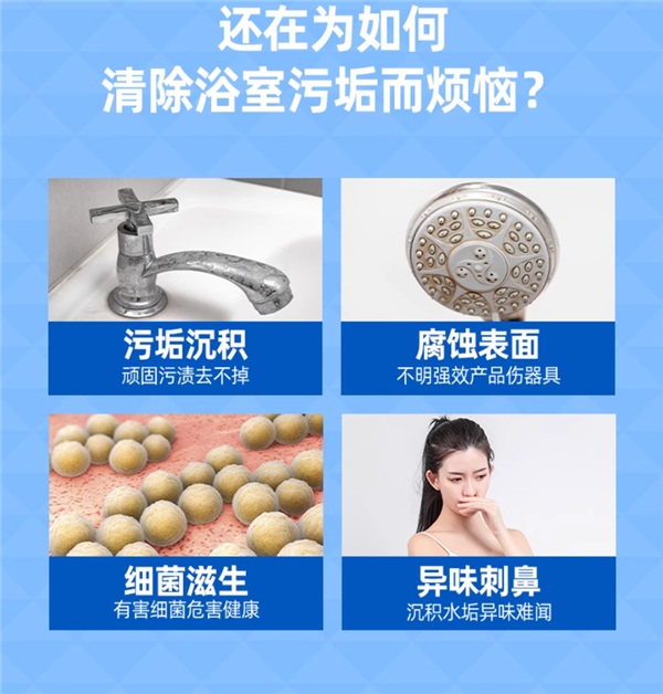 强效除垢+光亮如新：水卫仕浴室清洁剂8元/瓶发车（商超19元）