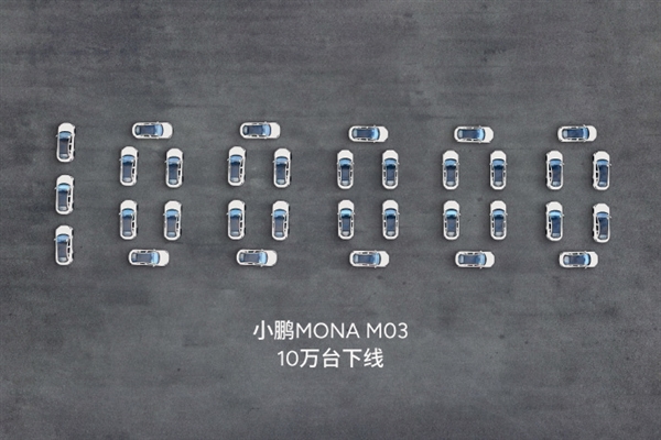 用时216天！小鹏MONA M03第十万台下线：创新势力纯电最快生产下线纪录