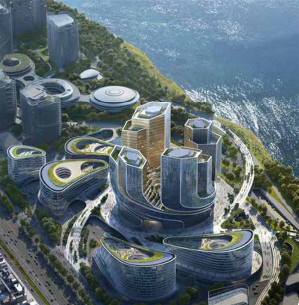 腾讯新总部“企鹅岛”鸟瞰图公布：形似一台高速发动机