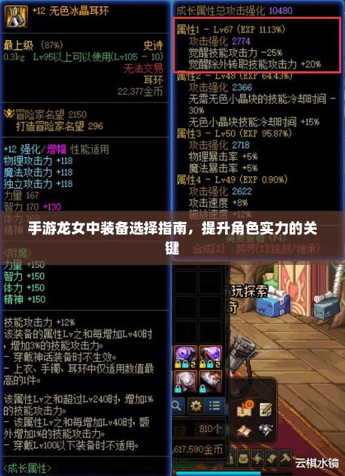 手游龙女装备攻略，全面提升角色战斗力的必修课