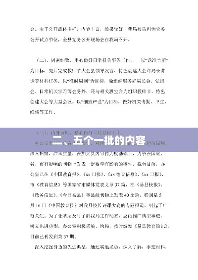 五个一批内容解析与探讨