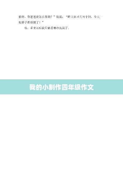 四年级制作小记，乐趣与创意的瞬间