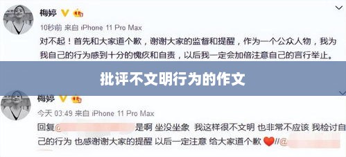文明行为的重要性与批评不文明行为的作文