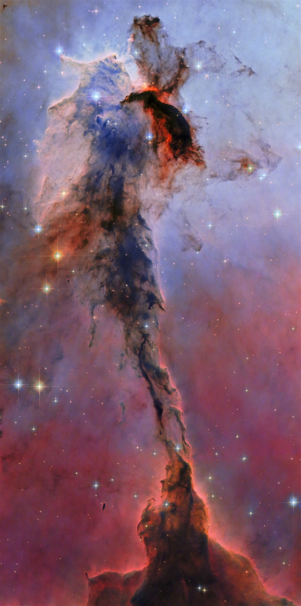 哈勃望远镜35周年发布新图：距地球6500光年的鹰状星云M16