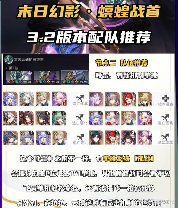 崩坏星穹铁道3.2版本，末日幻影配队攻略及螟蝗战首打法解析