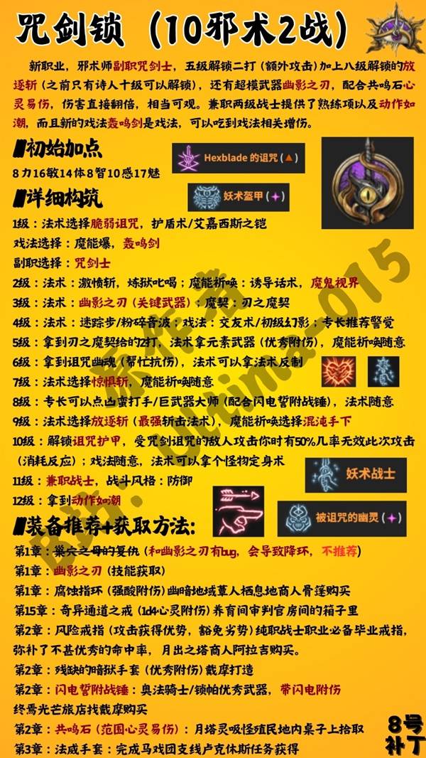 博德之门3，咒剑锁BD构筑推荐指南