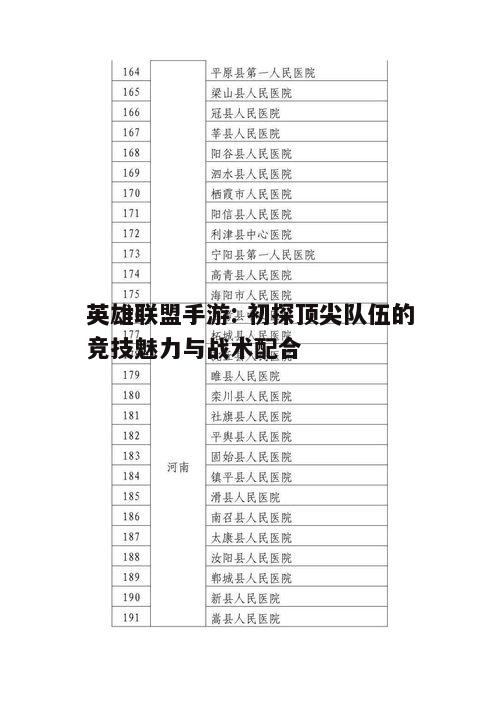 英雄联盟手游，顶尖队伍的竞技魅力与战术深度解析